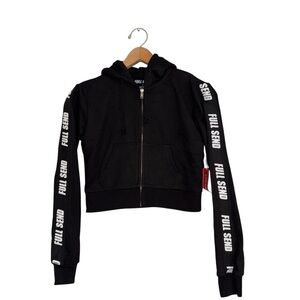 Full Send‎ Nelk Boys Black and White Cropped Cuffed Sleeve Hoodie